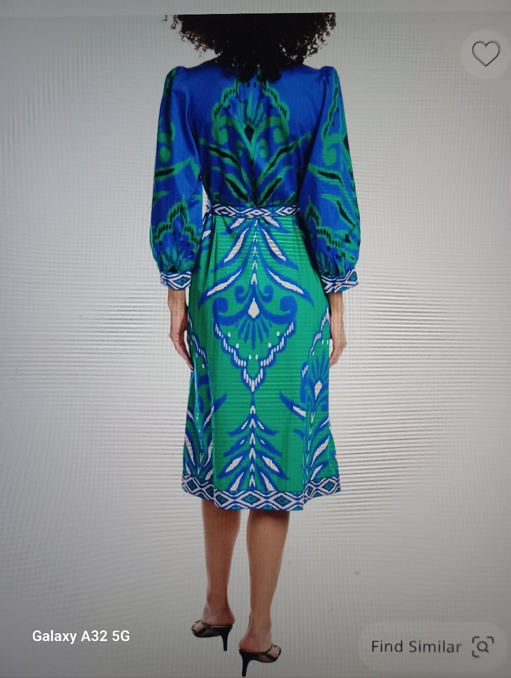 Tyler Boe Midi Dress Green & Blue - Size L - Picture 3 of 9